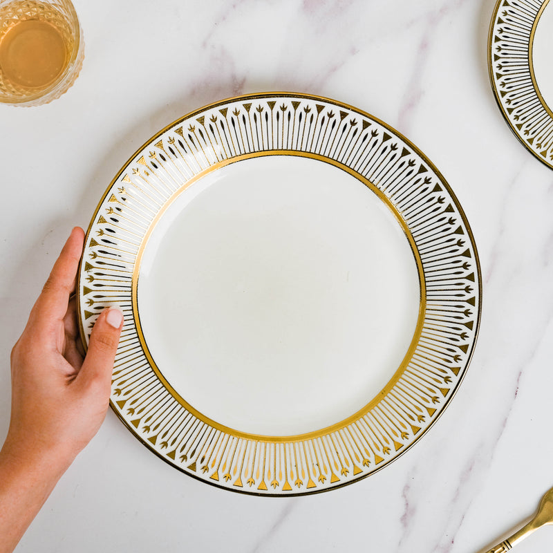 Aurelea Abstract Dinner Plate - Serving plate, snack plate, ceramic dinner plates| Plates for dining table & home decor
