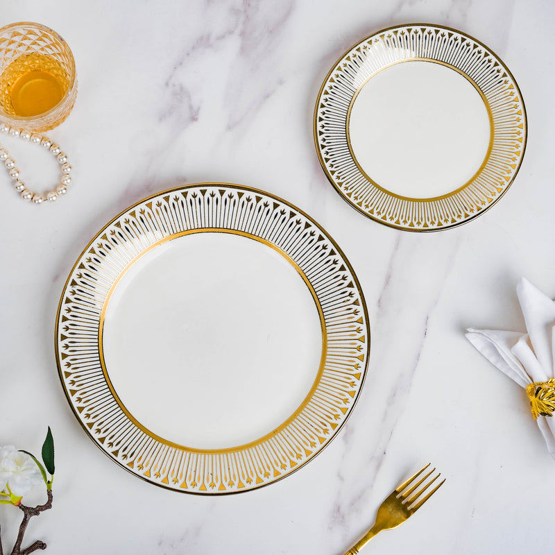 Aurelea Abstract Dinner Plate - Serving plate, snack plate, ceramic dinner plates| Plates for dining table & home decor
