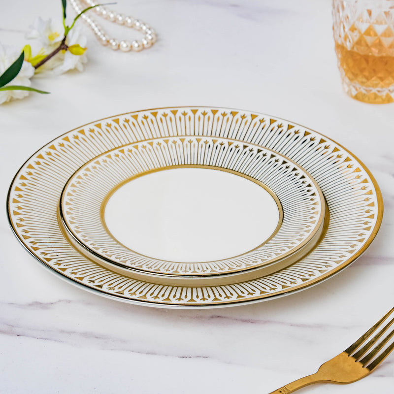 Aurelea Abstract Dinner Plate - Serving plate, snack plate, ceramic dinner plates| Plates for dining table & home decor