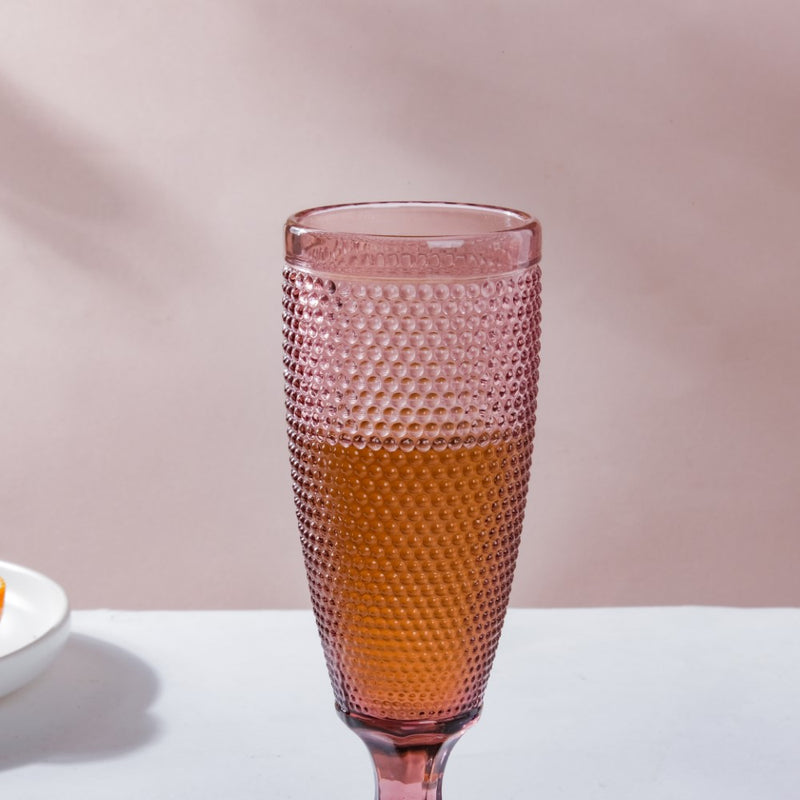 Rose Mimosa Glass Mauve Set Of 6 150 ml