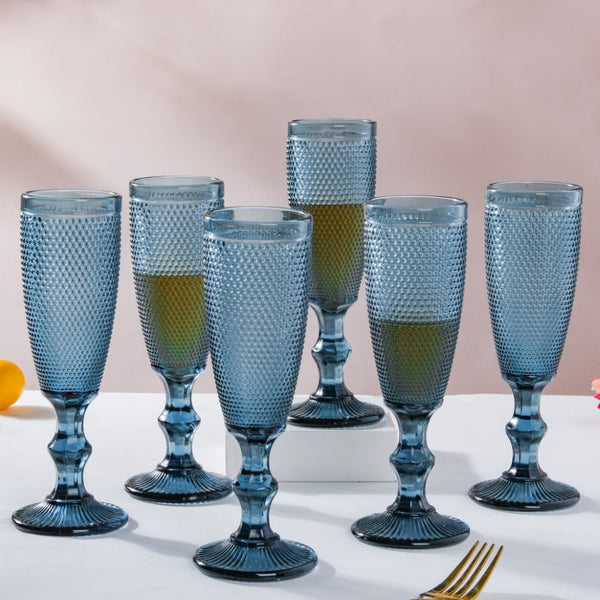 Mimosa Glass Blue Set Of 6 150 ml
