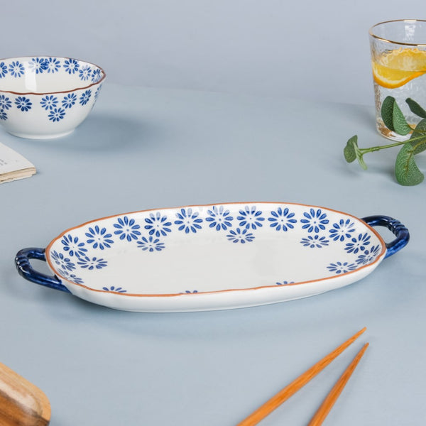 Daisy Tray - Ceramic platter, serving platter, fruit platter | Plates for dining table & home decor