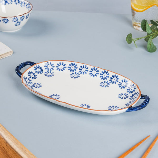 Daisy Tray - Ceramic platter, serving platter, fruit platter | Plates for dining table & home decor