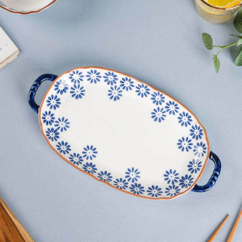Daisy Tray - Ceramic platter, serving platter, fruit platter | Plates for dining table & home decor