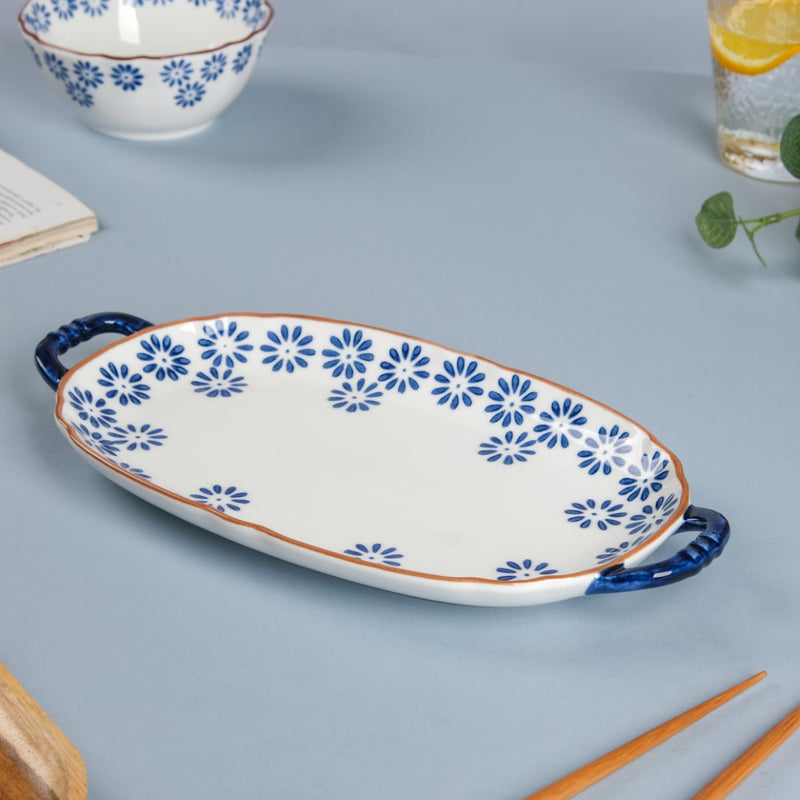 Daisy Tray - Ceramic platter, serving platter, fruit platter | Plates for dining table & home decor