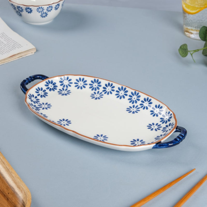 Daisy Tray - Ceramic platter, serving platter, fruit platter | Plates for dining table & home decor