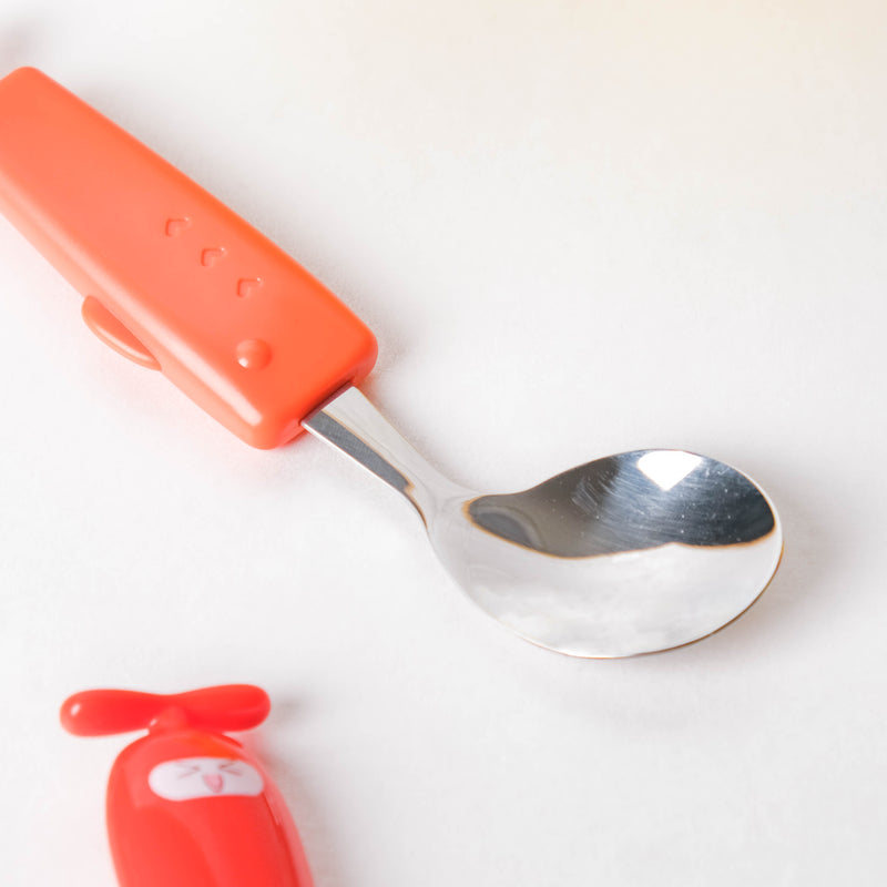 Stainless Steel Kids Feeding Spoon Orange