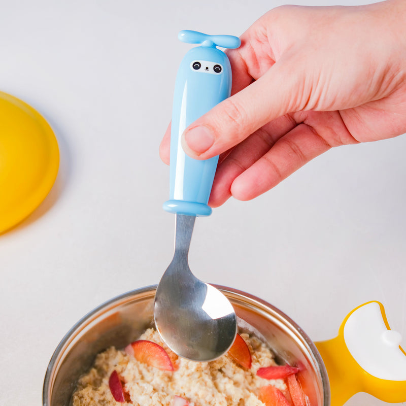 Stainless Steel Kids Feeding Spoon Blue