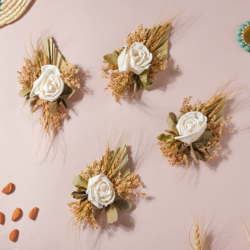 Shola Rose Mini Floral Cluster Set Of 4