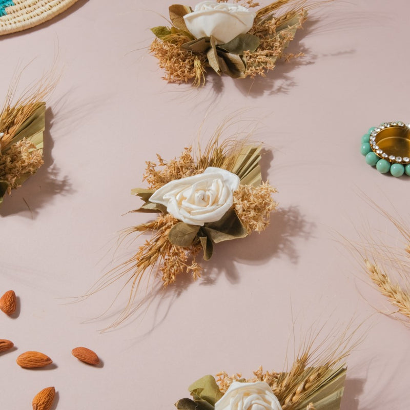 Shola Rose Mini Floral Cluster Set Of 4 - Natural, organic and eco-friendly decorative flowers | Sustainable home decor items