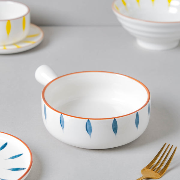 Teardrop Blue And Yellow 22 Piece Dinner Set For 6