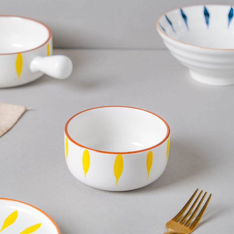 Teardrop Blue And Yellow 22 Piece Dinner Set For 6