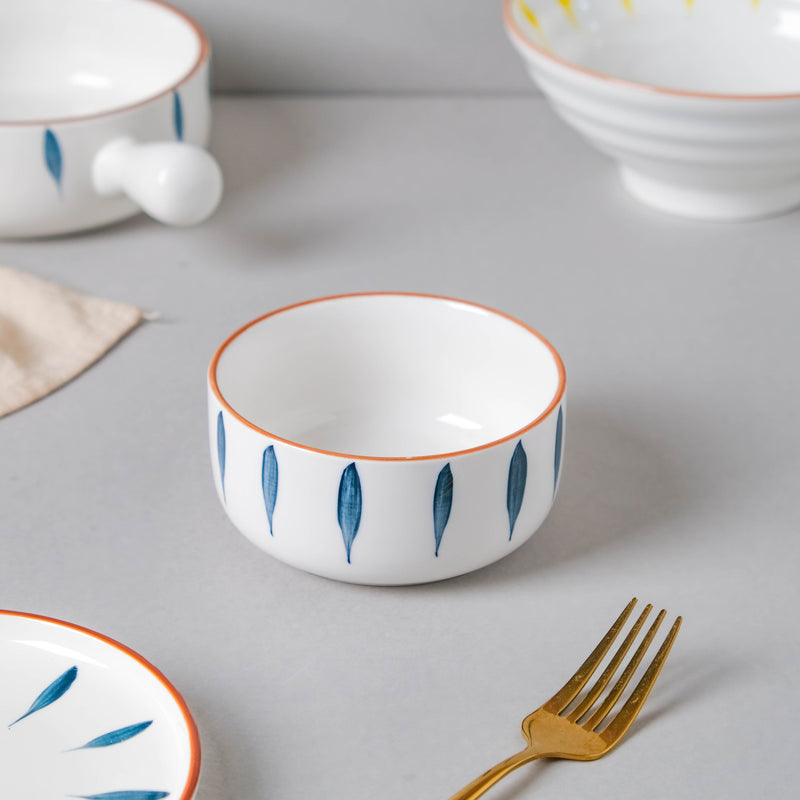Teardrop Blue And Yellow 22 Piece Dinner Set For 6