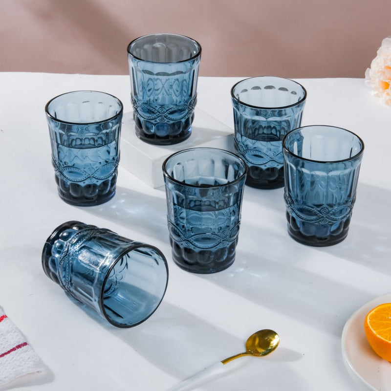 Everyday Drinking Glass Blue Set Of 6 250 ml