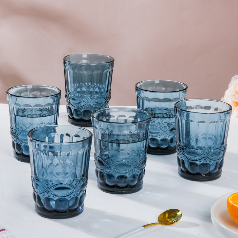 Everyday Drinking Glass Blue Set Of 6 250 ml