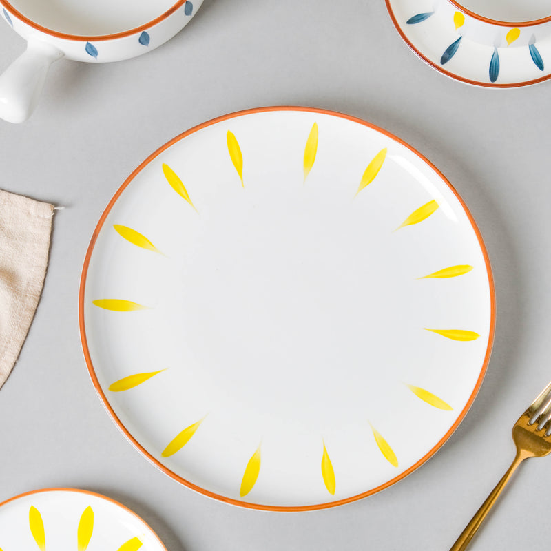 Teardrop Blue And Yellow 22 Piece Dinner Set For 6