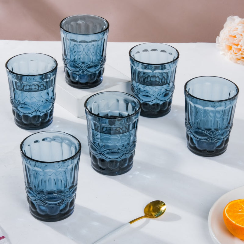 Everyday Drinking Glass Blue Set Of 6 250 ml