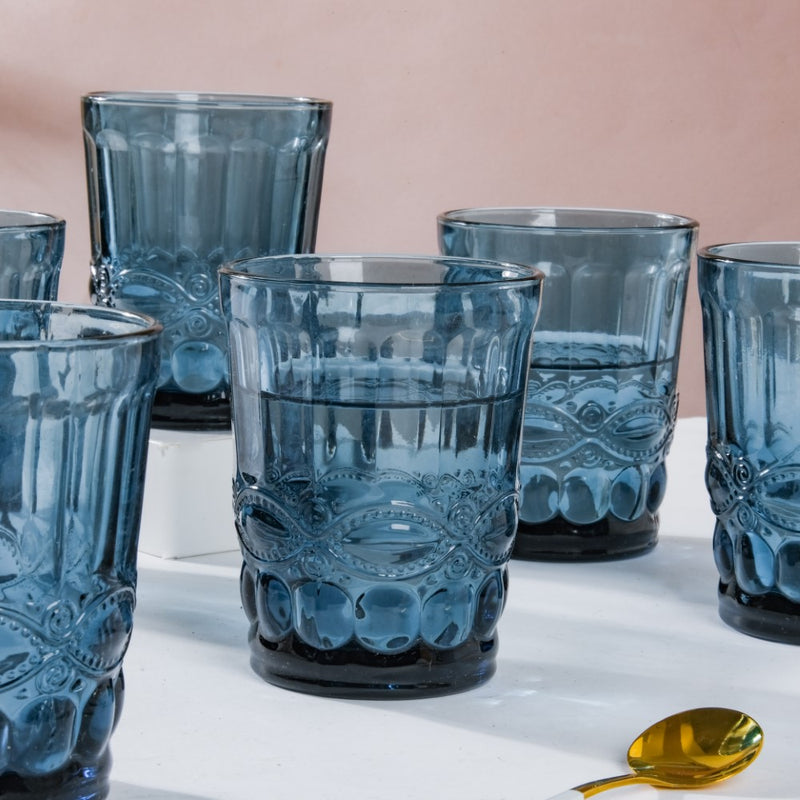 Everyday Drinking Glass Blue Set Of 6 250 ml