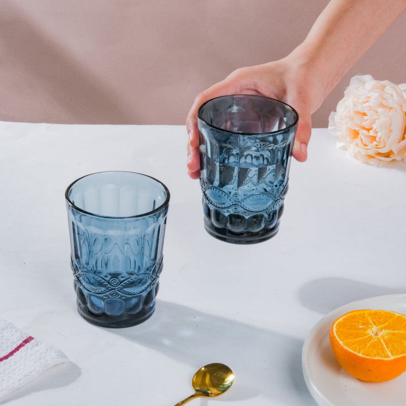 Everyday Drinking Glass Blue Set Of 6 250 ml