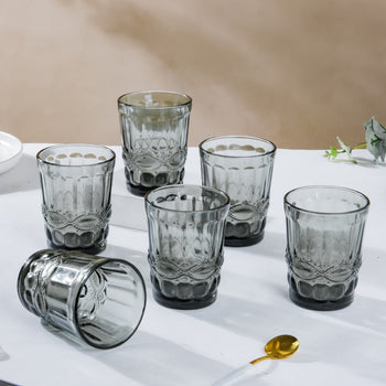 Everyday Drinking Glass Grey Set Of 6 250 ml
