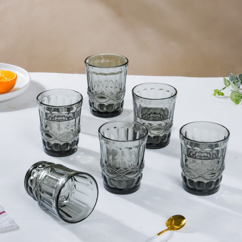 Everyday Drinking Glass Grey Set Of 6 250 ml