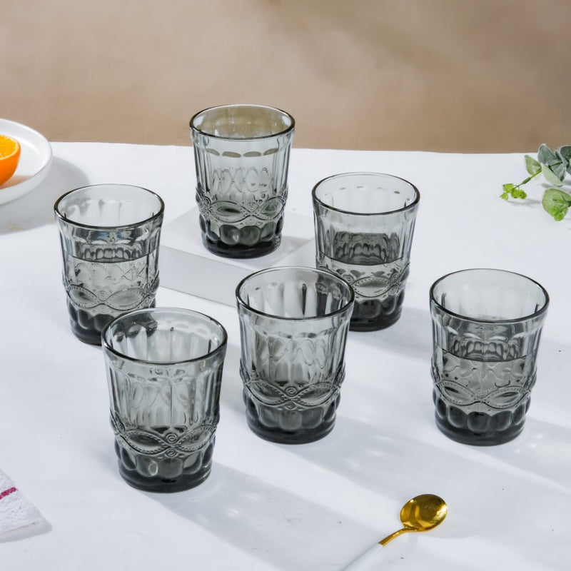 Everyday Drinking Glass Grey Set Of 6 250 ml