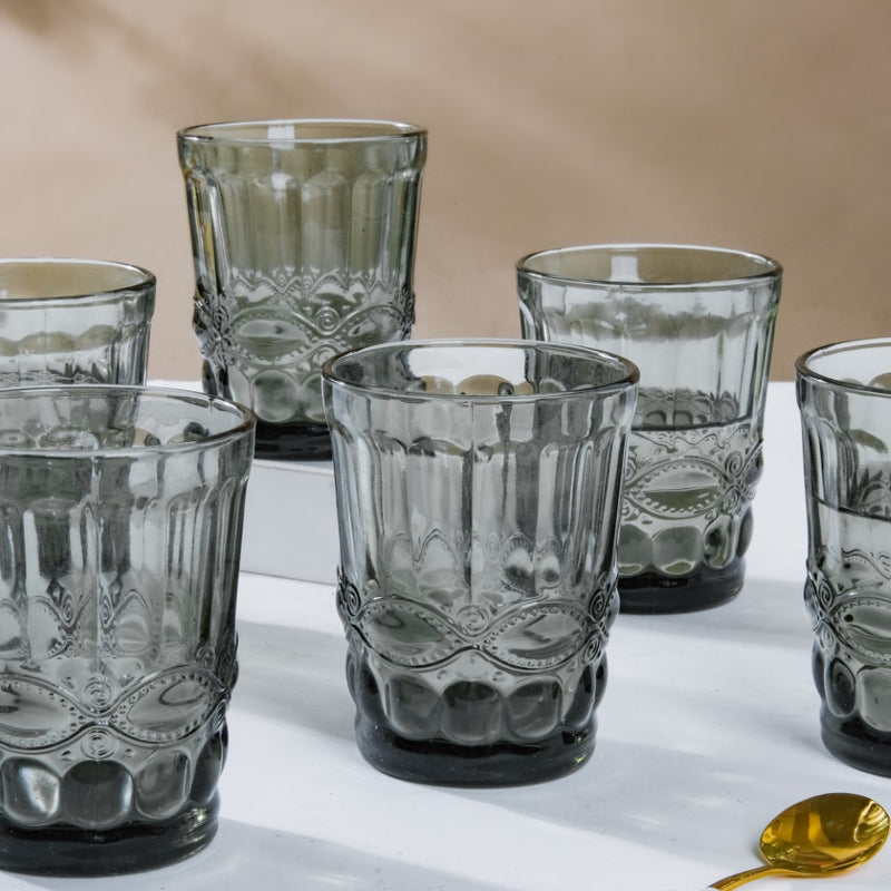 Everyday Drinking Glass Grey Set Of 6 250 ml