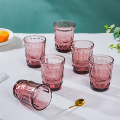 Rose Everyday Drinking Glass Mauve Set Of 6 250 ml