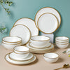 White Elysian 21 Piece Dinner Set For 6