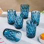 Crystal Tumbler Blue Set Of 6 350 ml