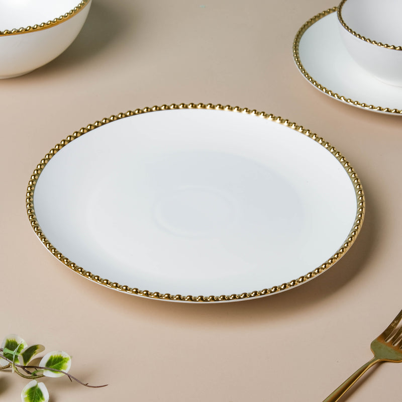 White Elysian 21 Piece Dinner Set For 6