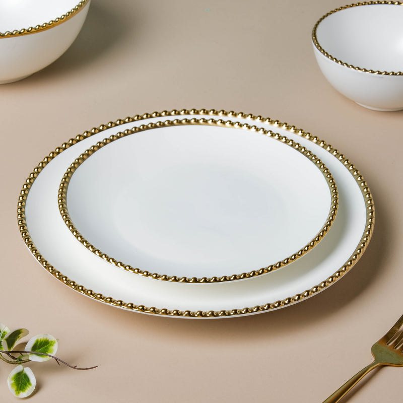 White Elysian 21 Piece Dinner Set For 6