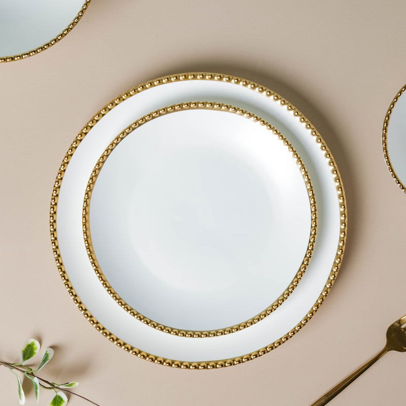 White Elysian 21 Piece Dinner Set For 6