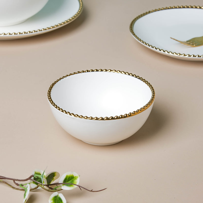 White Elysian 21 Piece Dinner Set For 6