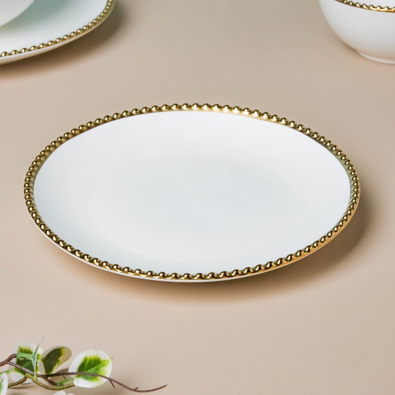 White Elysian 21 Piece Dinner Set For 6