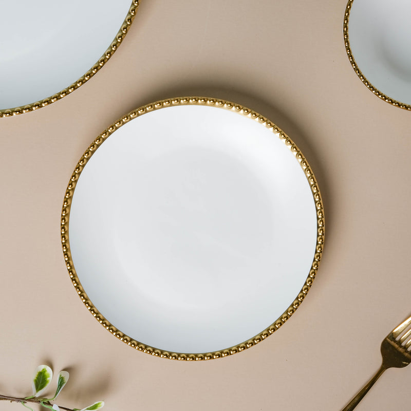 White Elysian 21 Piece Dinner Set For 6