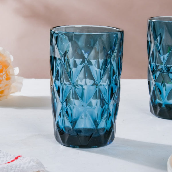 Crystal Tumbler Glass Blue Set Of 6 350 ml