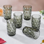 Crystal Tumbler Grey Large Set Of 6 350 ml