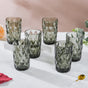 Crystal Tumbler Grey Large Set Of 6 350 ml