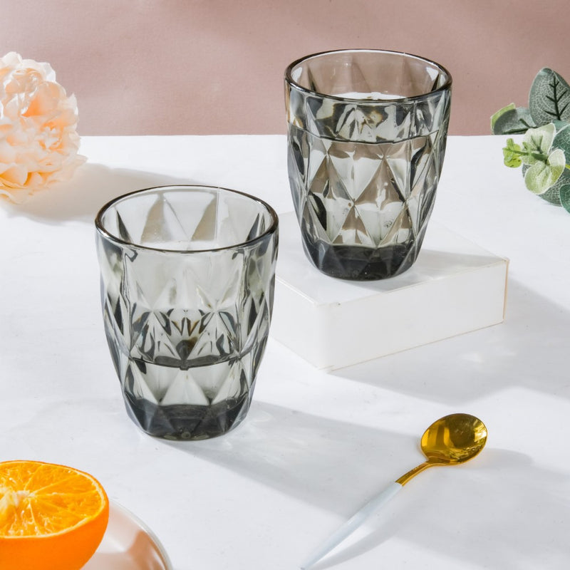 Crystal Tumbler Grey Small Set Of 6 250 ml