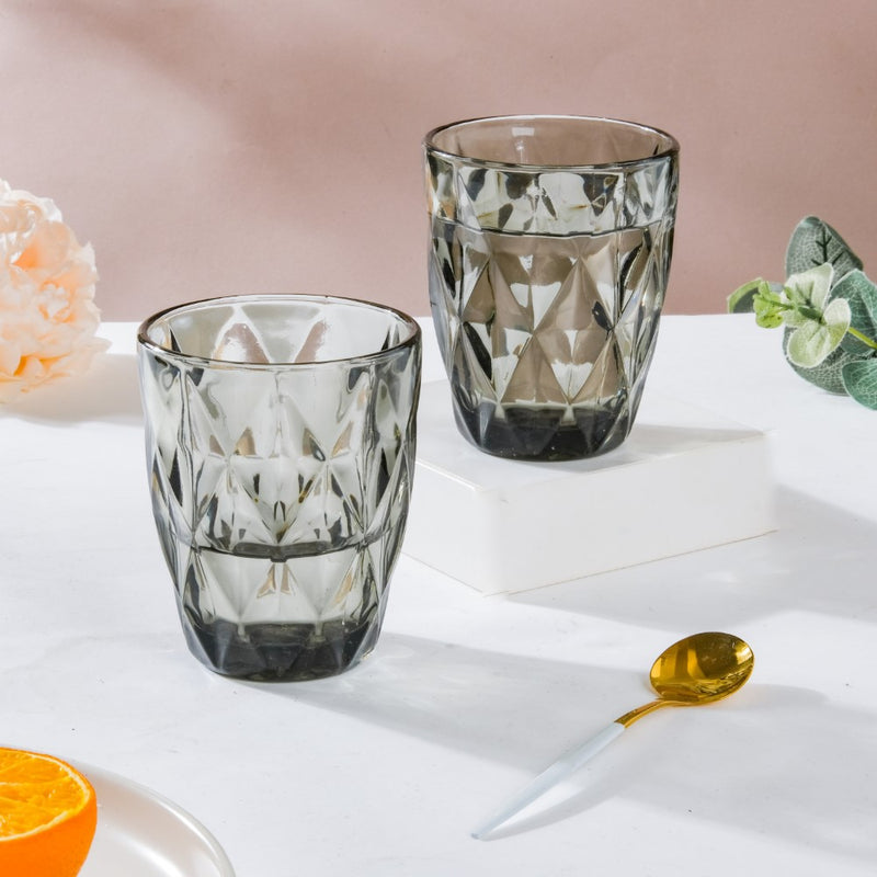 Crystal Tumbler Grey Small Set Of 6 250 ml