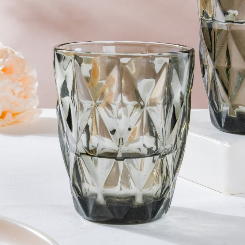 Crystal Tumbler Grey Small Set Of 6 250 ml