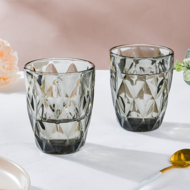 Crystal Tumbler Grey Small Set Of 6 250 ml