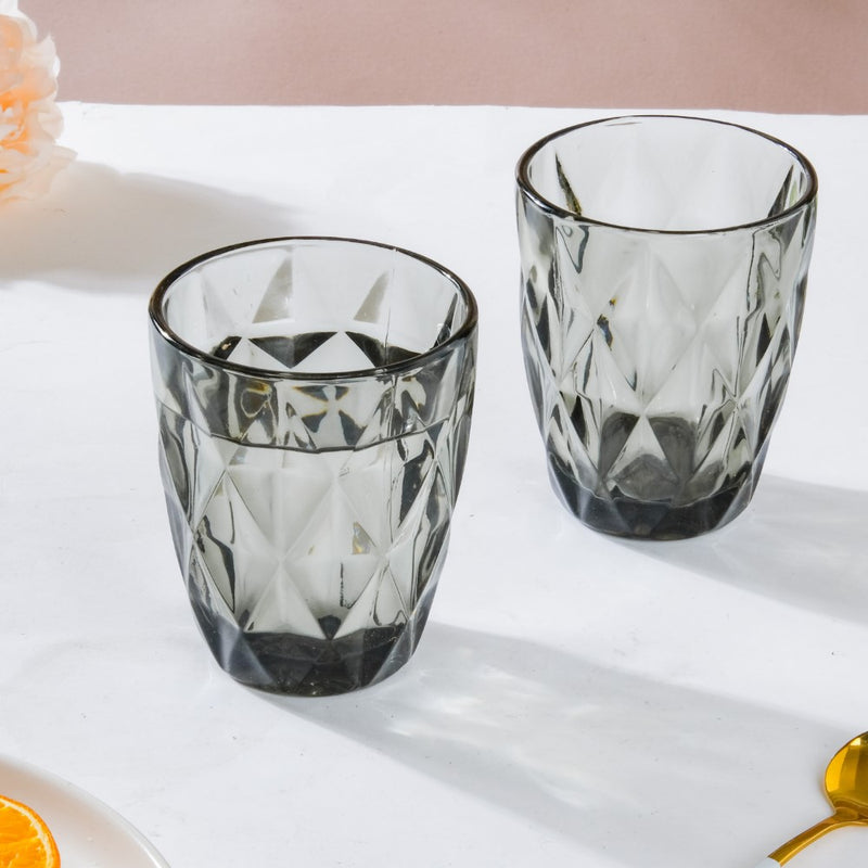 Crystal Tumbler Grey Small Set Of 6 250 ml