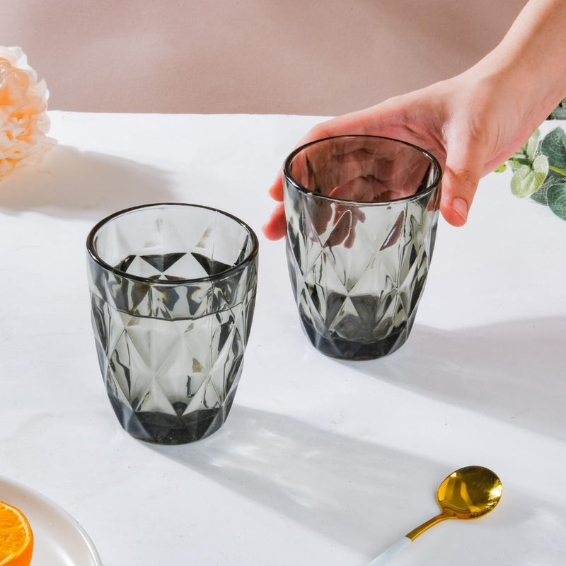 Crystal Tumbler Grey Small Set Of 6 250 ml