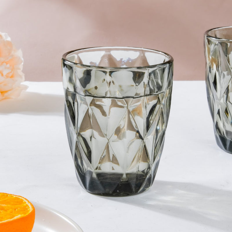 Crystal Tumbler Grey Small Set Of 6 250 ml