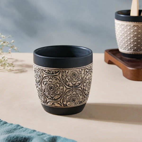 Vintage Floral Black Multipurpose Tumbler 200ml