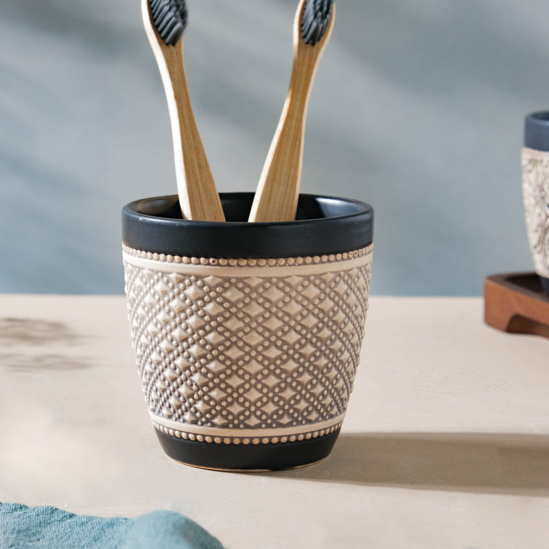 Vintage Diamond Tuscan Multipurpose Tumbler Black 200ml