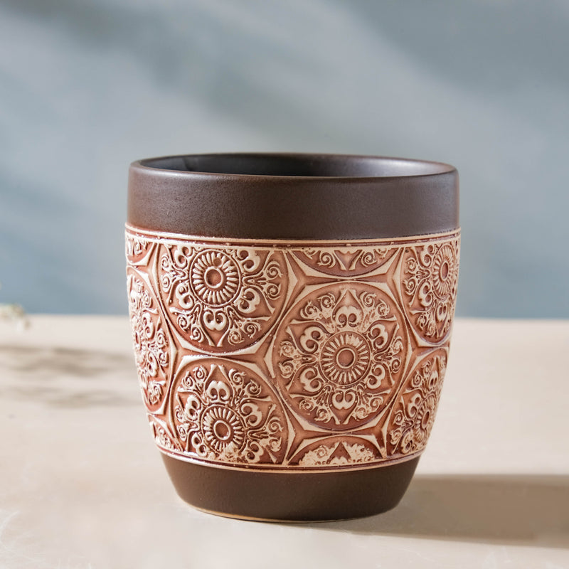 Vintage Floral Brown Multipurpose Tumbler 200ml