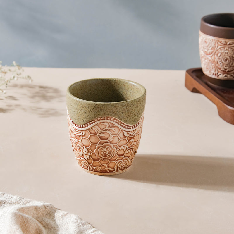 Vintage Rose Multipurpose Green Tumbler 200ml